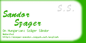 sandor szager business card