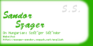 sandor szager business card
